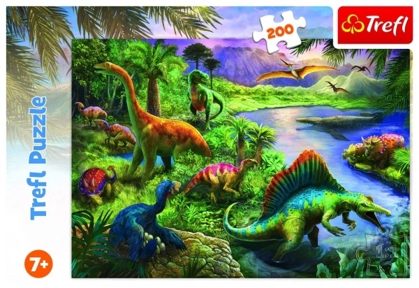 Puzzle Dinozaury 200 elementów 48x34cm w pudełku 33x23x4cm