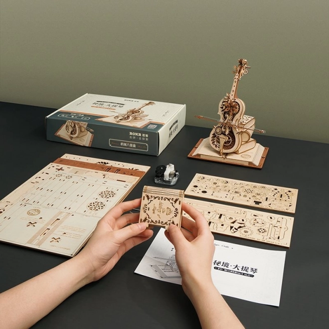 RoboTime drewniane mechaniczne puzzle Magiczne wiolonczelo (napęd elektryczny)