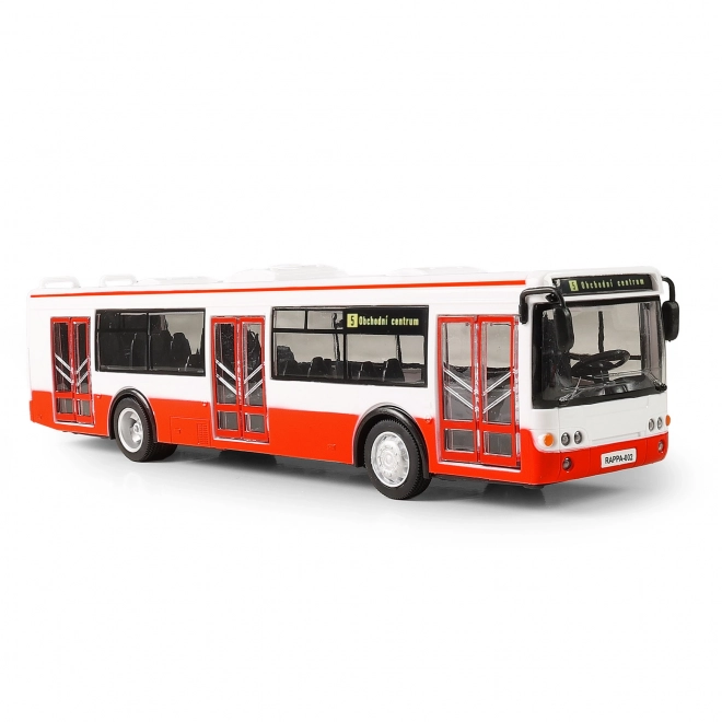 Autobus, który ogłasza przystanki po czesku 28 cm