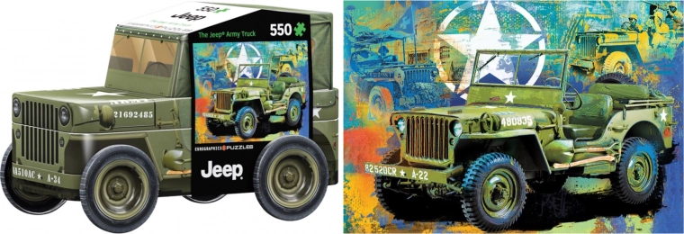 Eurographics puzzle w metalowym pudełku Wojskowy jeep 550 elementów