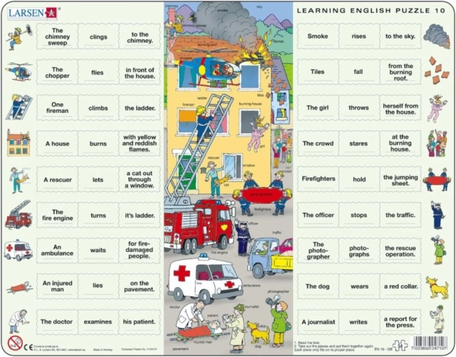 Larsen – edukacyjne puzzle Angielski 10: Ratownicy, 54 elementy