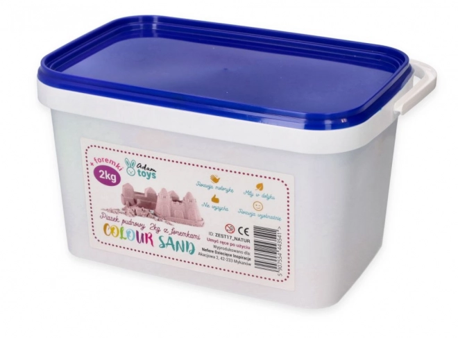ADAM TOYS Piasek kinetyczny różowy 2 kg + foremki i łopatka