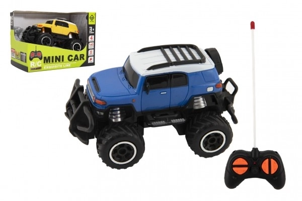 Auto RC mini SUV plastik 14cm 27MHz na pilota, z bat. z oświetl. 2 kolory w opak. 16x12x10