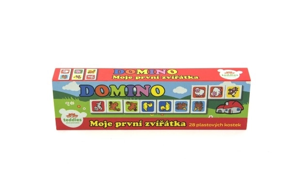 Domino Moje pierwsze zwierzątka 28szt gra towarzyska w pudełku 21x6x3cm
