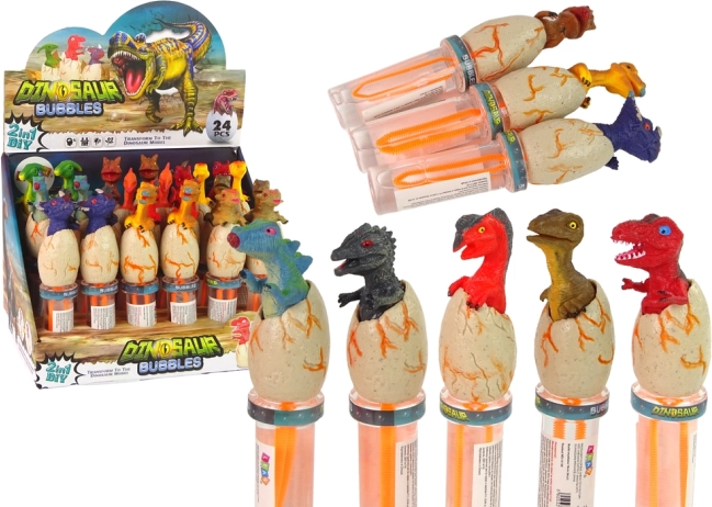 Bańki mydlane z dinozaurami 18 cm – różne kolory