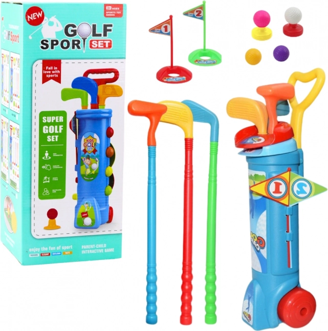 Dziecięcy zestaw golfowy z wózkiem - 20 części
