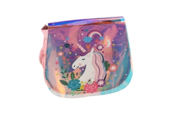Torebka/torba tęczowy jednorożec plastik 4 kolory w woreczku 17x15x3cm