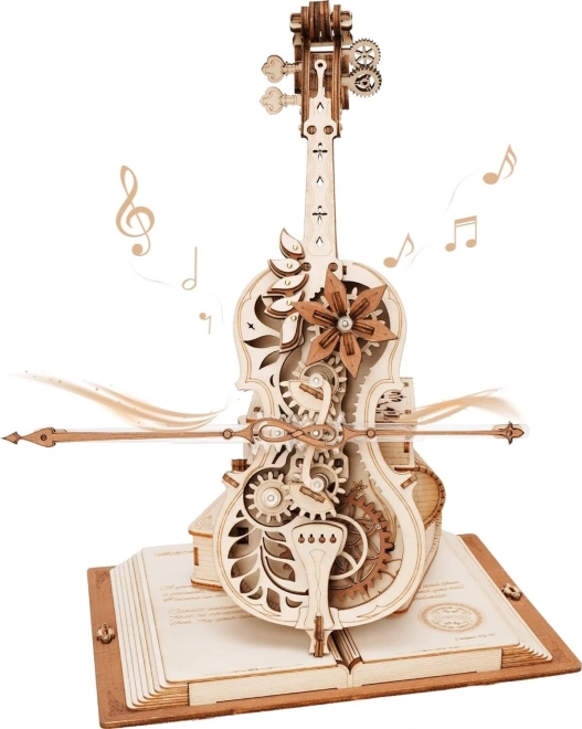 RoboTime drewniane mechaniczne puzzle Magiczne wiolonczelo (napęd elektryczny)