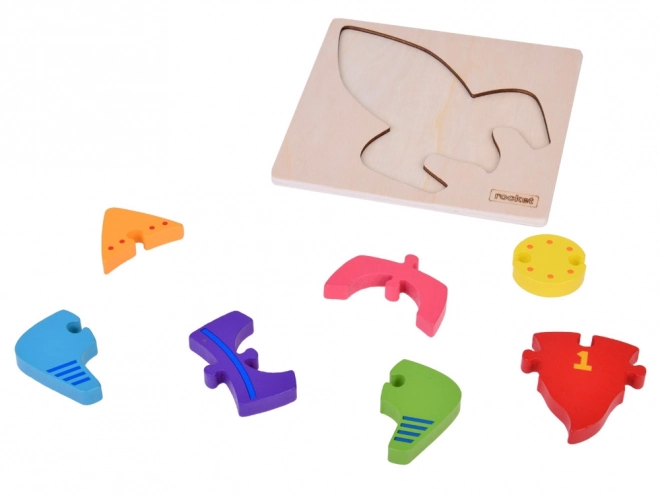Drewniane puzzle Montessori rakieta