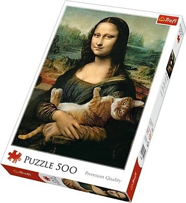 Puzzle Mona Lisa z kotem Mruczek, 500 elementów