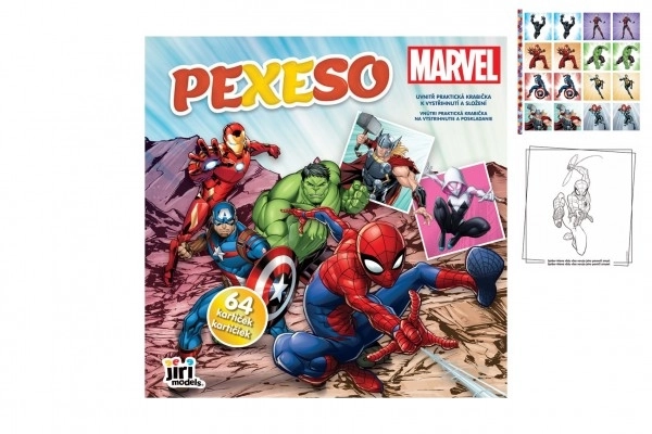 Pexeso z bohaterami Marvel w zeszycie