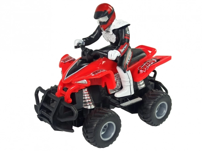Zdalnie sterowany czerwony 27 MHz 1:16 bateryjny quad