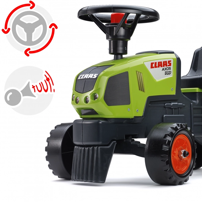 Odpychacz - traktor Claas z kierownicą i przyczepą