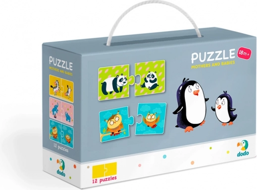 Puzzle zwierzęce mamusie i maluchy 12×2 elementy
