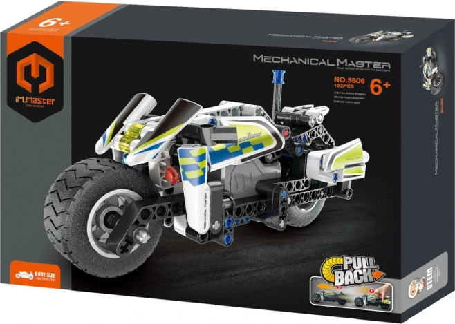 Klocki iM.Master policyjny motocykl z napędem typu pull-back, 193 elementy