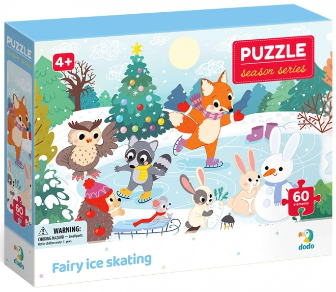 DODO Puzzle Pory Roku: Czarujące zimowe łyżwiarstwo 60 elementów