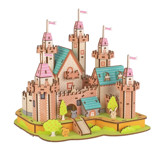 Drewniane puzzle 3D - Zamek w raju