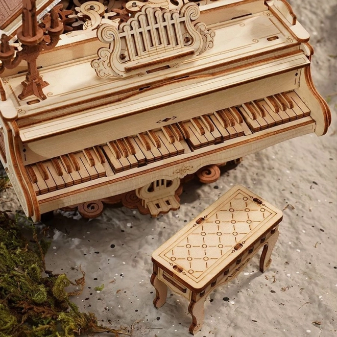 RoboTime 3D Drewniane mechaniczne puzzle Magiczne piano (napęd elektryczny)