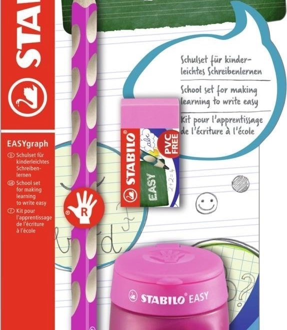 Stabilo Easygraph szkolny zestaw dla praworęcznych różowy