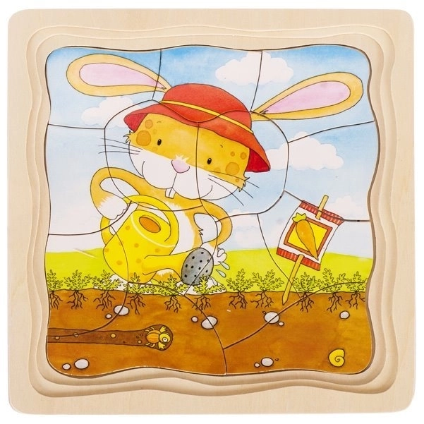 Warstwowe puzzle Królik i marchewka