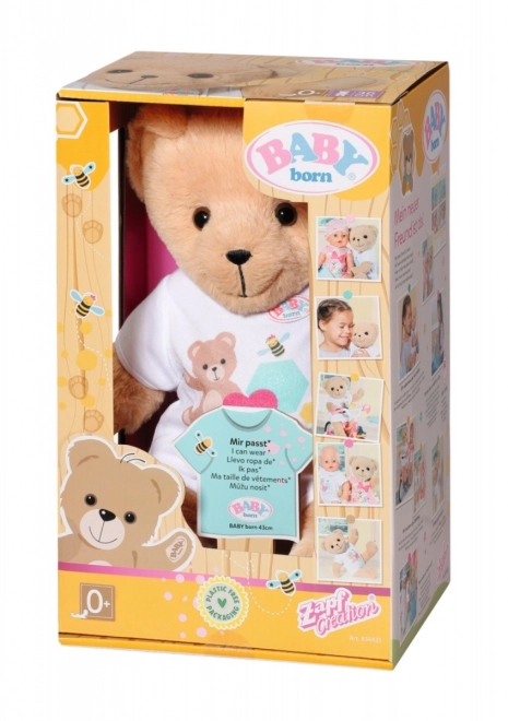 Miś BABY born, białe ubranko