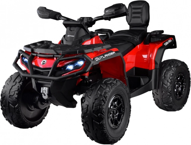 Dziecięcy elektryczny pojazd czterokołowy CAN-AM OUTLANDER 4x4 z panelem LED 24V – Czerwona