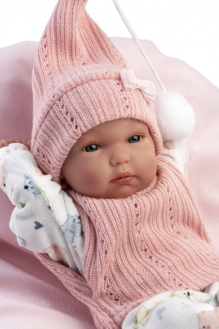 Realistyczna lalka niemowlę DZIEWCZYNKA z całowinylowym ciałem 35 cm