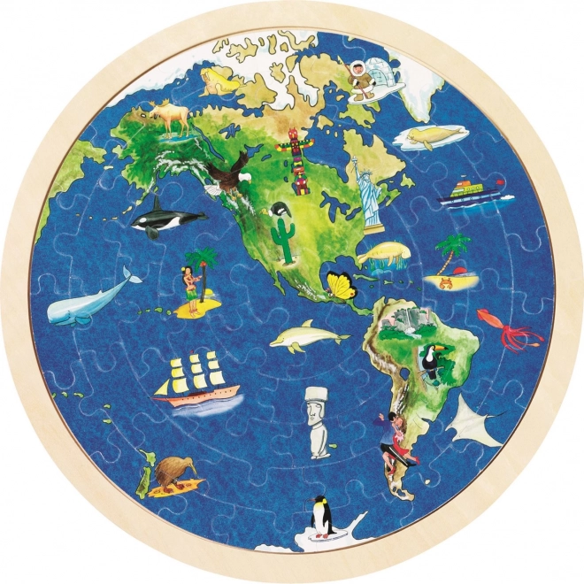 Dwustronna mapa świata puzzle