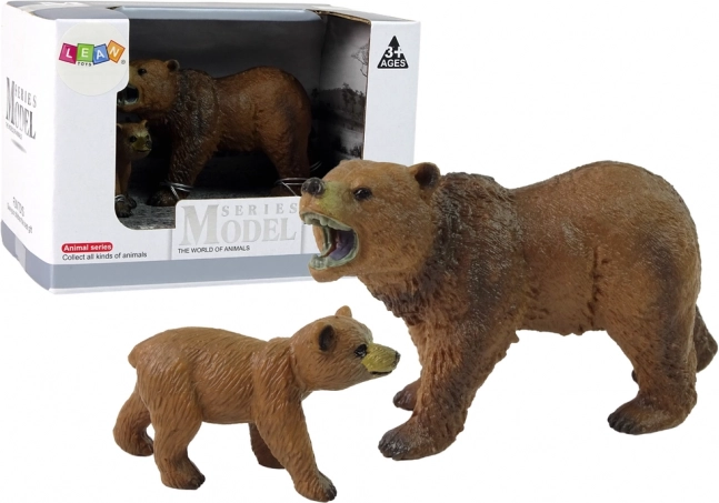 Zestaw 2 figurek niedźwiedź grizzly z młodym