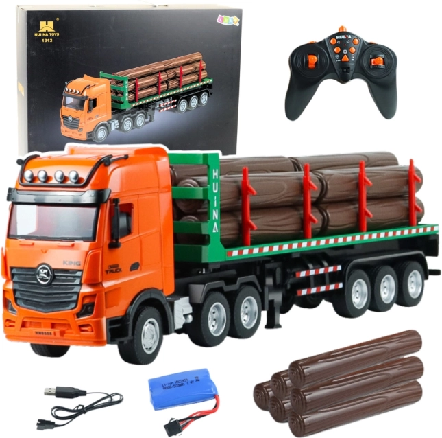 rc ciężarówka rc do transportu drewna huina 1:18