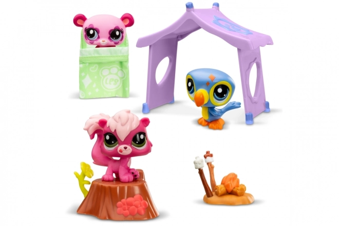 Littlest Pet Shop zestaw kempingowy 3 figurki