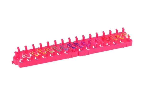 Zrób swój własny bransoletkę - gumki 600szt + przybory + krosno do bransoletek w pudełku 27x13x4cm
