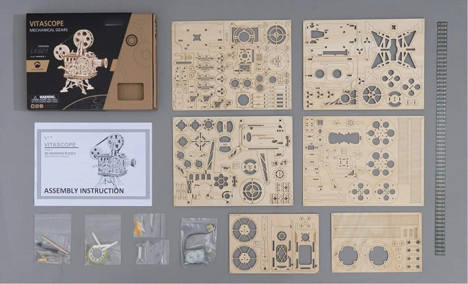 RoboTime 3D drewniane mechaniczne puzzle Filmowy projektor