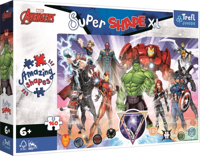 Puzzle 160 elementów XL Super Shape Avengers Odwaga