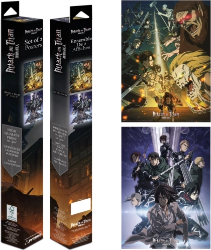 Zestaw mini plakatów Attack on Titan (2 szt., 38 × 52 cm)