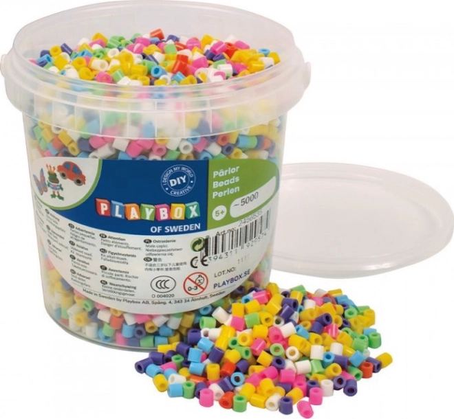PLAYBOX Koraliki do zaprasowania w wiadrze - kolory wiosny 5000szt