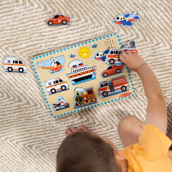 Puzzle dźwiękowe - Pojazdy - Muzyczne zagadki