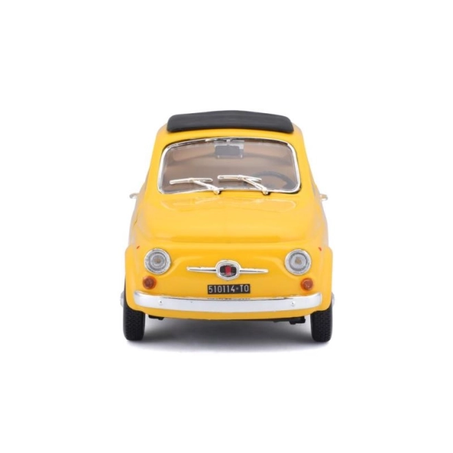 Model Bburago samochodu Fiat 500 F 1965 żółty 1:24
