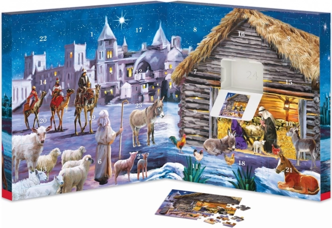 EUROGRAPHICS Puzzle Kalendarz adwentowy: Narodziny Jezusa 24x50 elementów