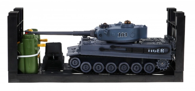 Zdalnie sterowane 2 czołgi T-34 vs. Tygrys dla dzieci 3+ Strzelające modele 1:28 + Wielka bitwa czołgowa + Efekty świetlne i dźwiękowe