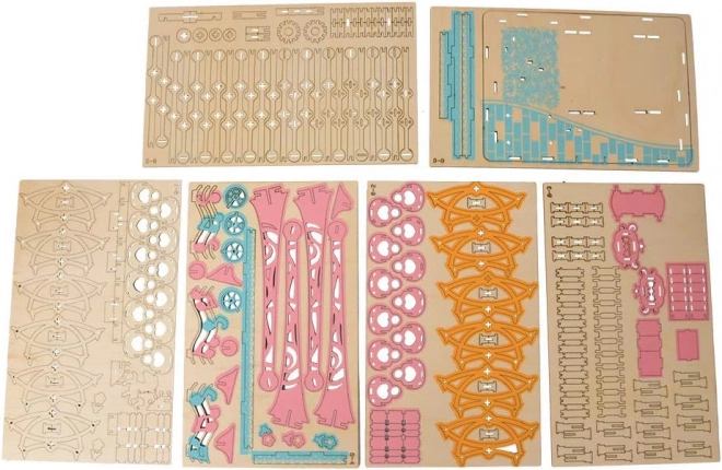 Woodcraft Drewniane 3D puzzle Diabelski Młyn pastelowe