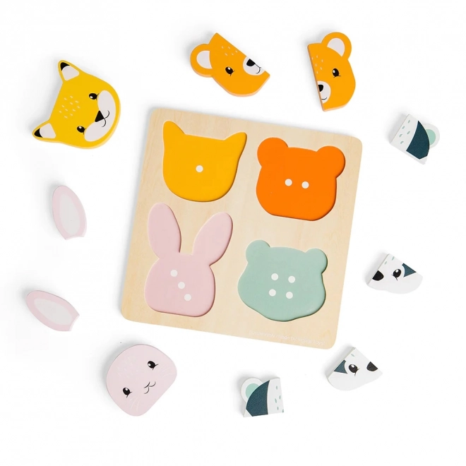 Drewniane puzzle wkładane z liczeniem Bigjigs Toys