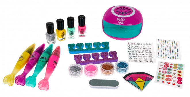 Manicure dla dziewczynek 6+ Salon piękności 20 sztuk lakierów i piór do paznokci