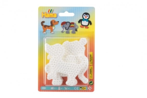 Podkładka na koraliki do prasowania Hama MIDI słoń, pingwin, piesek plastik 3 sztuki na karcie 12x18x3cm