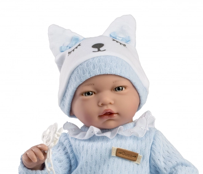 Guca 960 GAEL - realistyczna lalka niemowlę ze dźwiękami i miękkim materiałowym ciałem - 38 cm