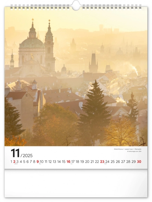 Kalendarz ścienny Praga 2025, 30 × 34 cm