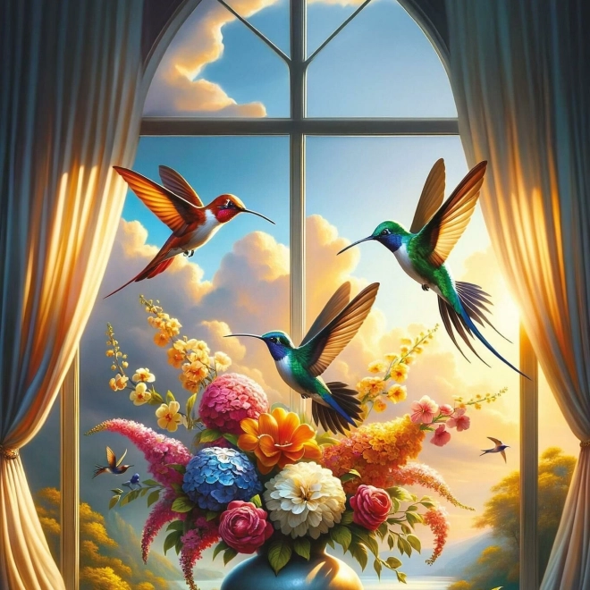 Puzzle Symfonia skrzydeł i kwiatów 500 elementów