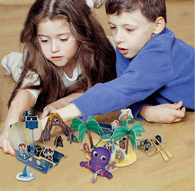EDUCA 3D puzzle Wyspa Piratów 68 elementów