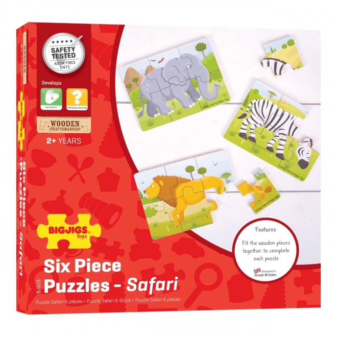 Bigjigs Toys Układanka 3w1 safari zwierzątka