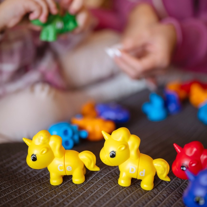 Woopie Montessori jednorożce - zestaw edukacyjny Dopasuj Literki